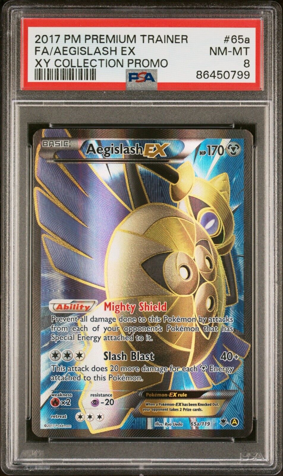 Pokemon Aegislash EX 65a/119 PSA 8 NM-MT XY Premium Trainer Collection Promo FA