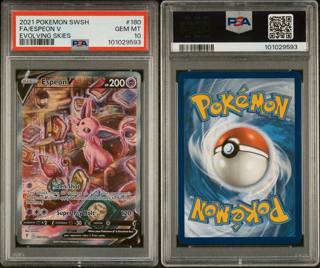 Pokemon Espeon V 180/203 PSA 10 Gem MInt SWSH Evolving Skies Full Art 2021