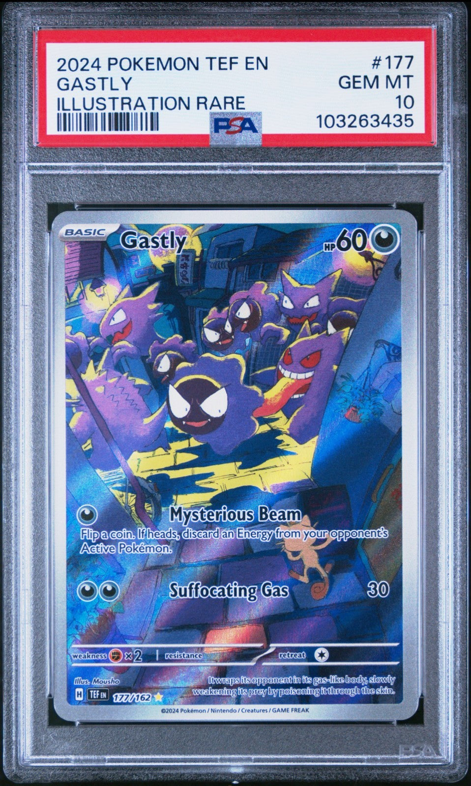 Pokemon Gastly 177/162 PSA 10 Temporal Forces Illustration Rare Full Art 2024