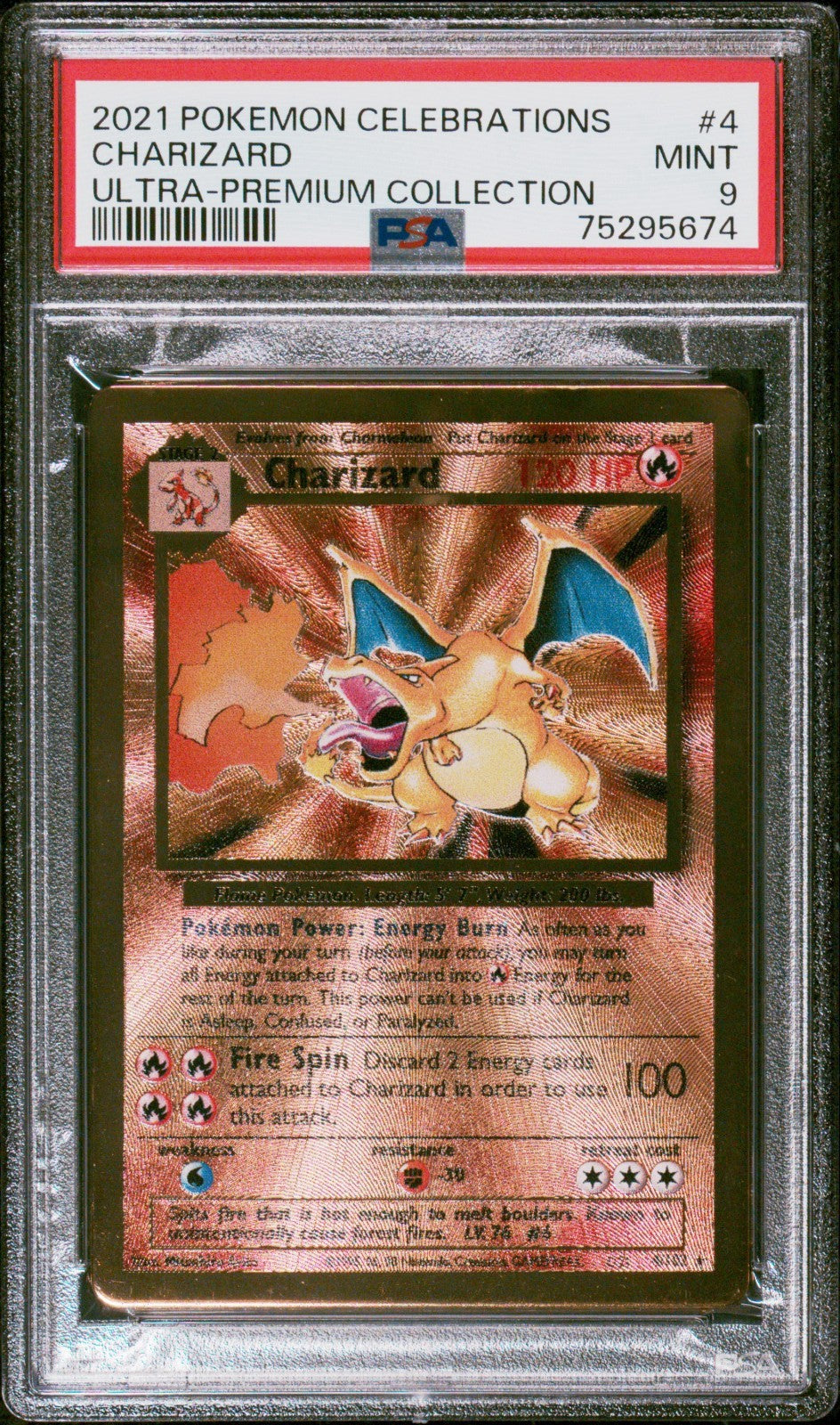Pokemon Charizard 4/102 PSA 9 Mint Celebrations Ultra Premium Collection 2021
