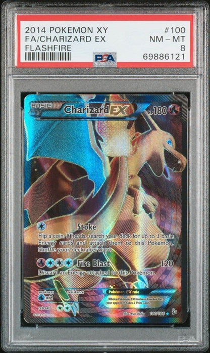 Pokemon Charizard EX 100/106 PSA 8 NM-MT XY Flashfire Full Art FA Chase