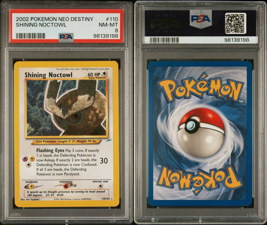 Pokemon Shining Noctowl 110/105 PSA 8 NM-MT English Neo Destiny Shiny Holo Rare