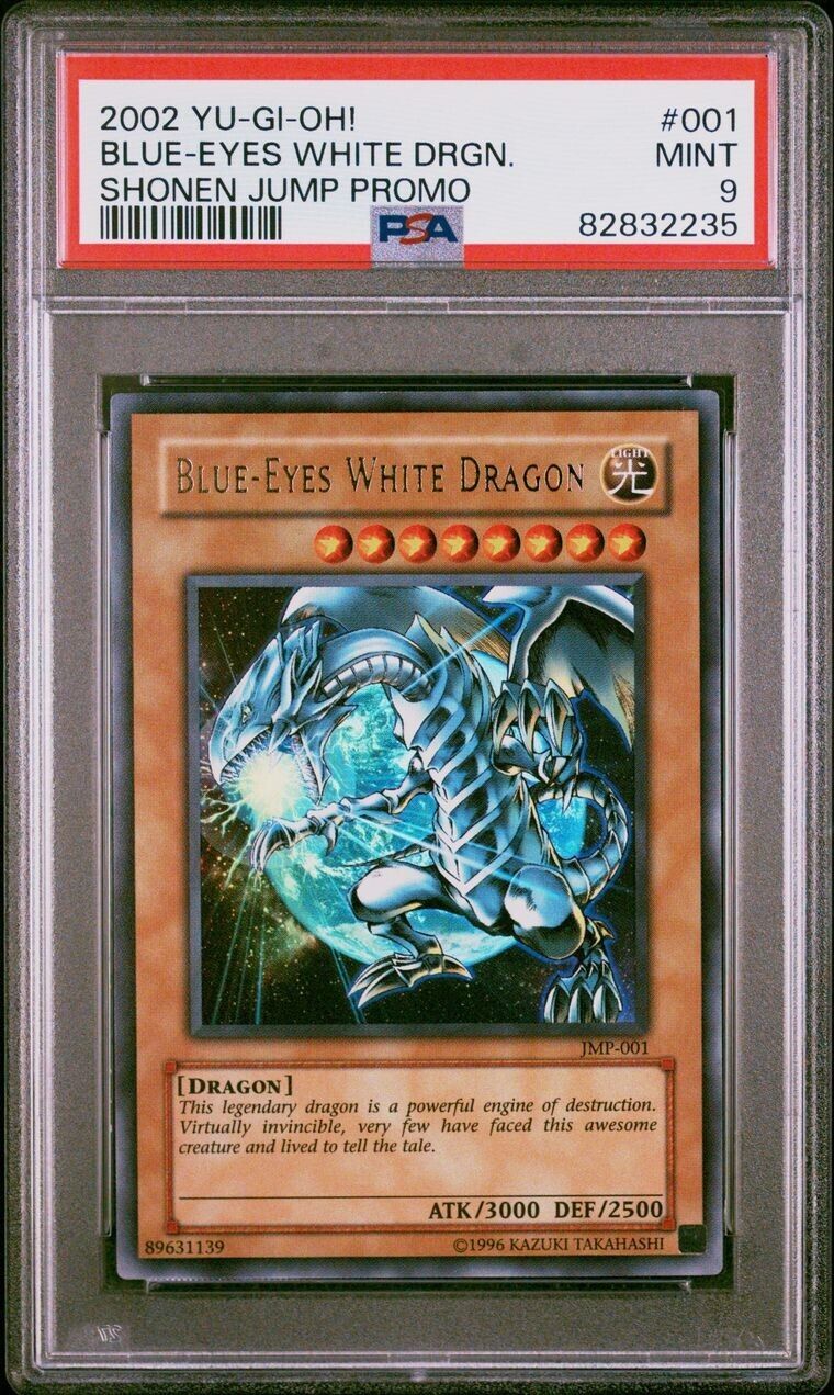 Yugioh Blue-Eyes White Dragon JMP-001 PSA 9 Mint Shonen Jump Promo 2002 Holo